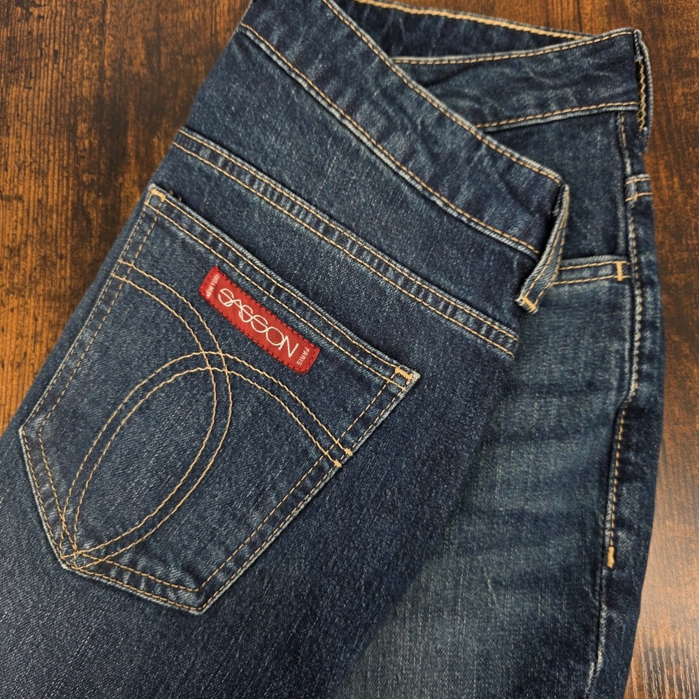 Johnny Was Sasson Straight Leg Jeans‎ Womens 28 Blue Dark Wash Stretch Denim